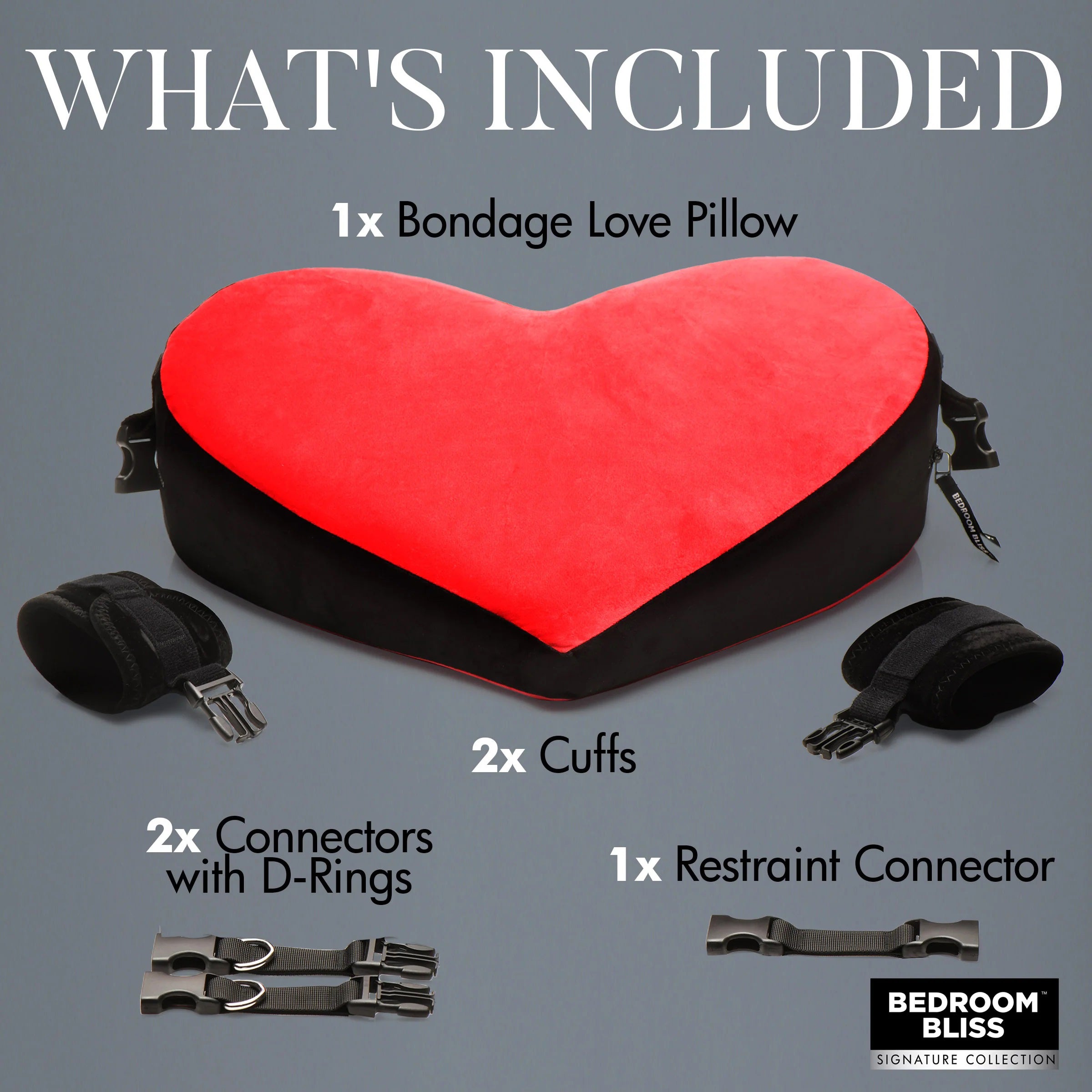 "Bondage Love Pillow - Black/red BB-AH365"