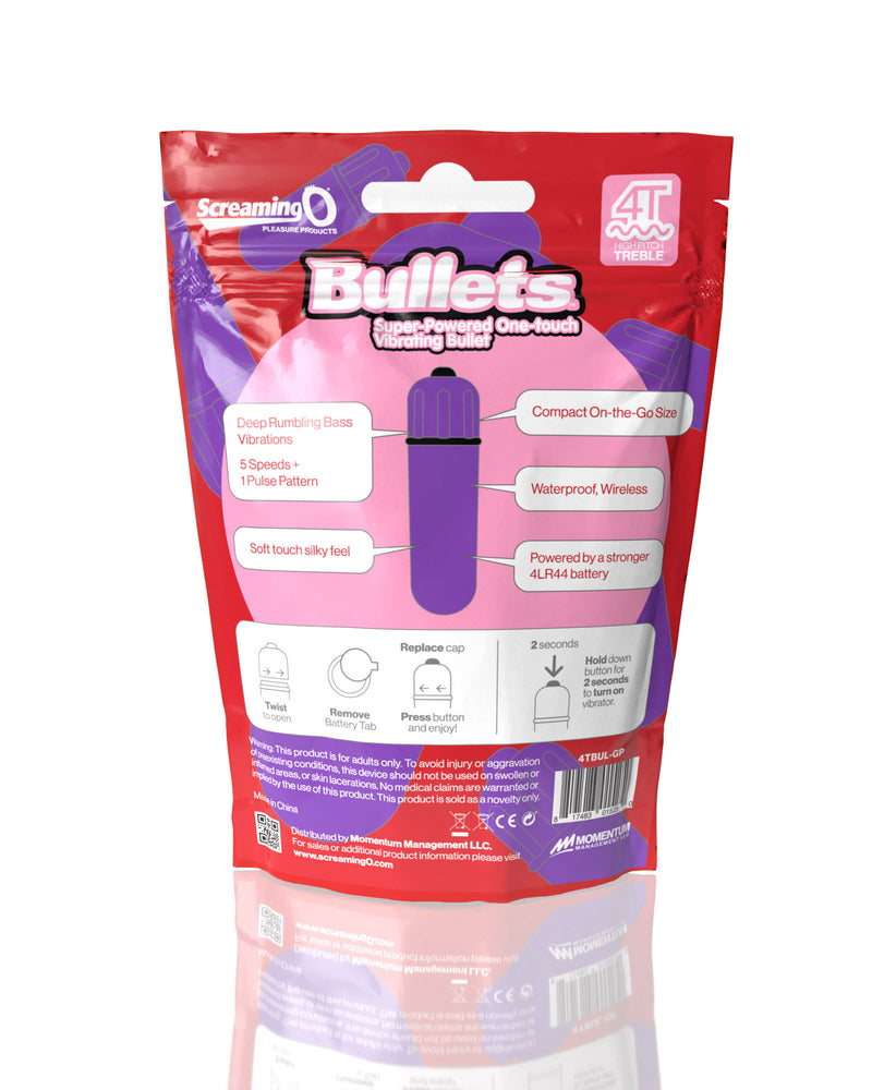 "Screaming O 4t - Bullet - Super Powered One Touch Vibrating Bullet - Grape SO-4TBUL-GP"