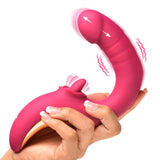 Tease and Please Thrusting and Licking Vibrator - Fuchsia