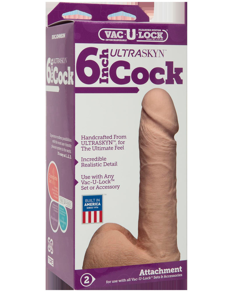 Vac-U-Lock 6 Inch Ultraskyn Cock - Vanilla
