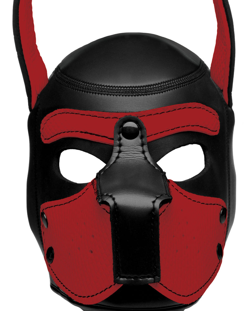 "Spike Neoprene Puppy Hood - Red MS-AG292-RED"