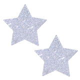 "Silver Pixie Dust Glitter Starry Nights Nipztix Pasties NN-SPD-STR-NS"