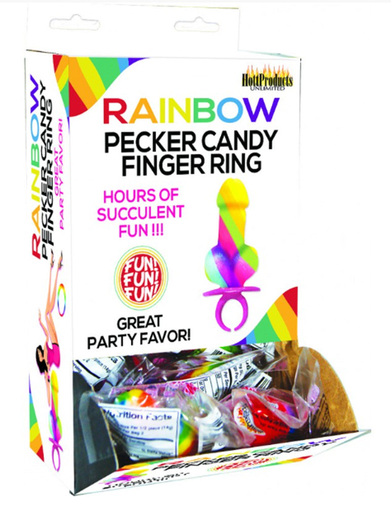 "Rainbow Cock Ring Pop - 12 Piece Display HTP2607D"