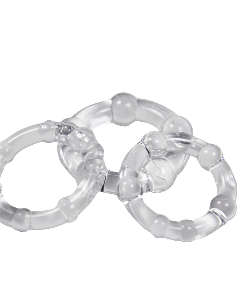 Cockring Combo Beaded - Clear