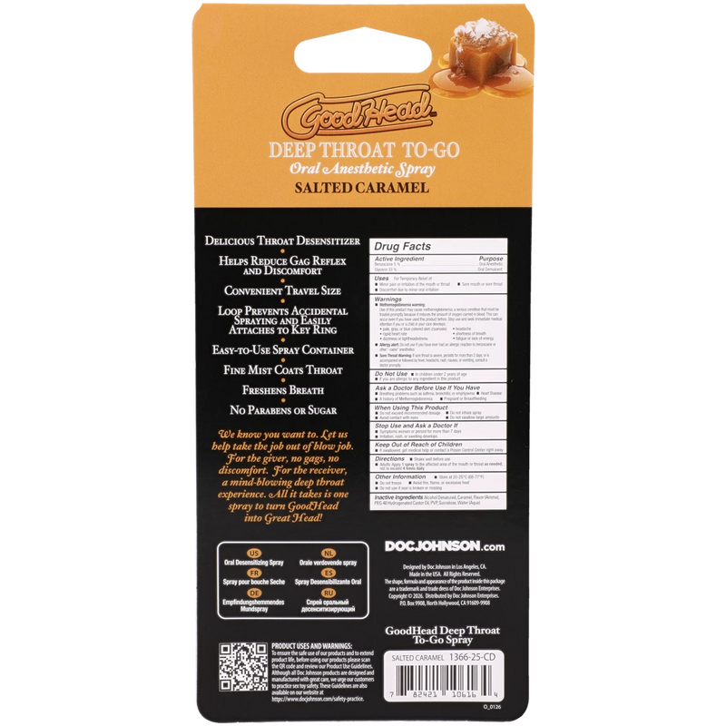 Goodhead - Deep Throat Spray to-Go - Salted Caramel - .30 Fl. Oz.