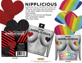 "Nipplicious - Heart Shape Pasties - Glitter - Red and Black HTP3339"