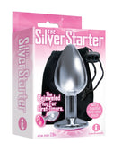 The 9's the Silver Starter Bejeweled Stainless Steel Plug - Pink