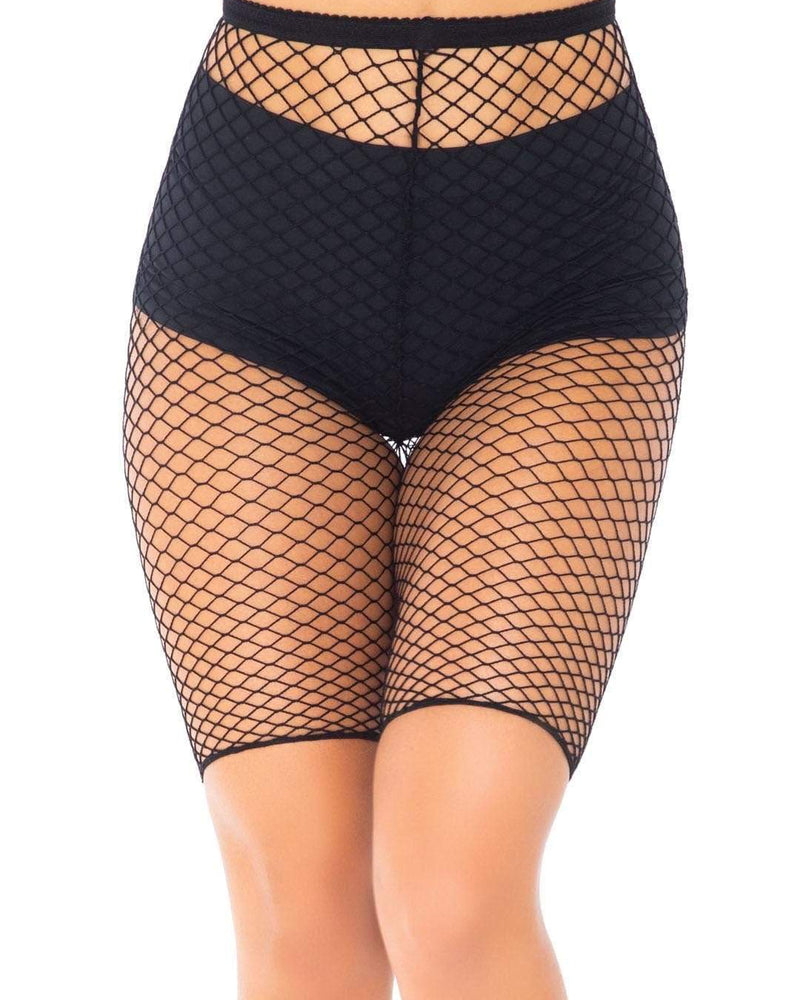 Industrial Fishnet Biker Shorts - One Size - Black