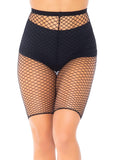 Industrial Fishnet Biker Shorts - One Size - Black