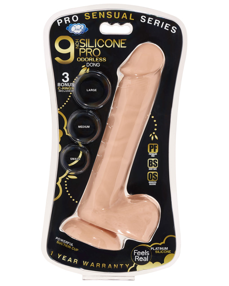 9 Inch Silicone Pro Odorless Dong - Flesh