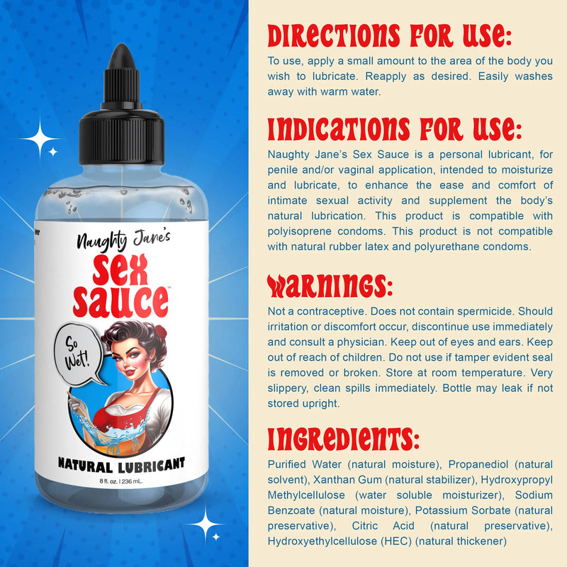 "Naughty Jane's Sex Sauce Natural Lubricant 8oz NJ-AH396-8OZ"