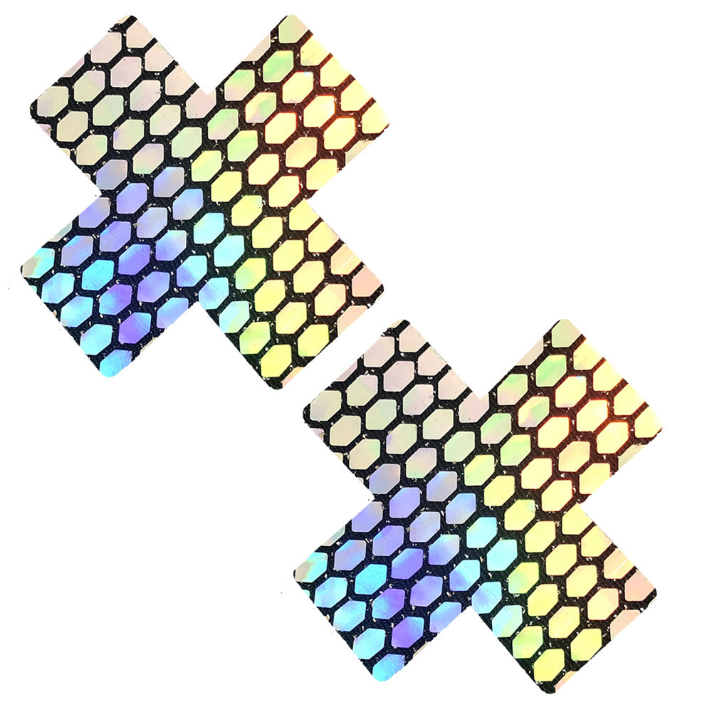 "Mirrored Mayhem Super Holographic X Factor Nipztix Pasties NN-MIM-XF-NS"