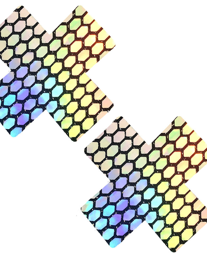 "Mirrored Mayhem Super Holographic X Factor Nipztix Pasties NN-MIM-XF-NS"