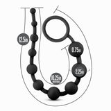 Anal Adventures - Platinum - Silicone 10 Anal Beads - Black