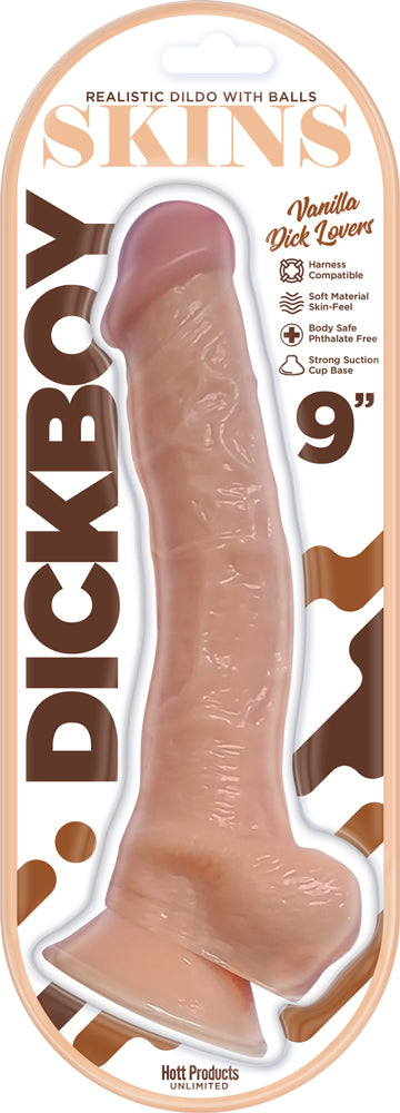 Dick Boy Skins 9 Suction Cup Dildo - Vanilla