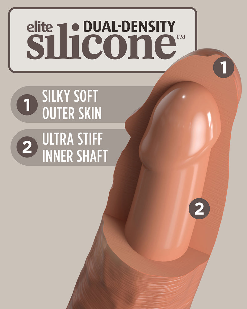 "King Cock Elite 8 Inch Silicone Dual Density Cock - Tan PD5772-22"
