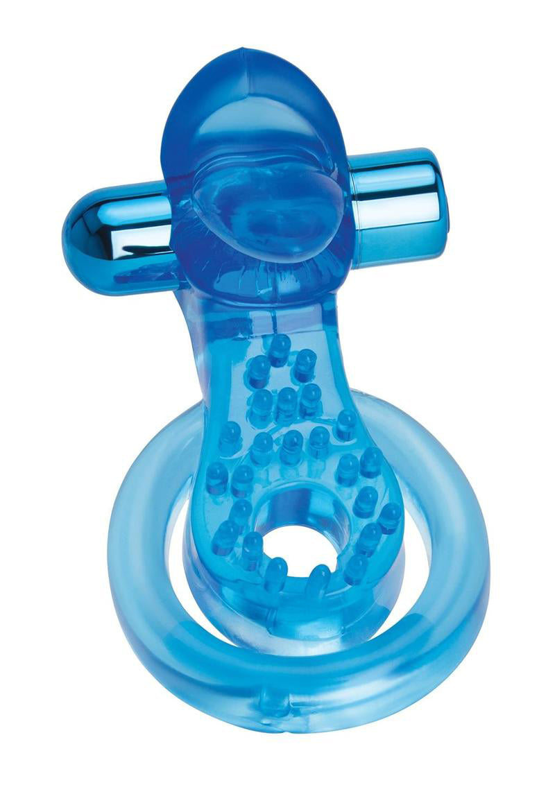 "Bodywand Rechargeable Duo Ring With Clit Tickler - Blue X-BW1509"