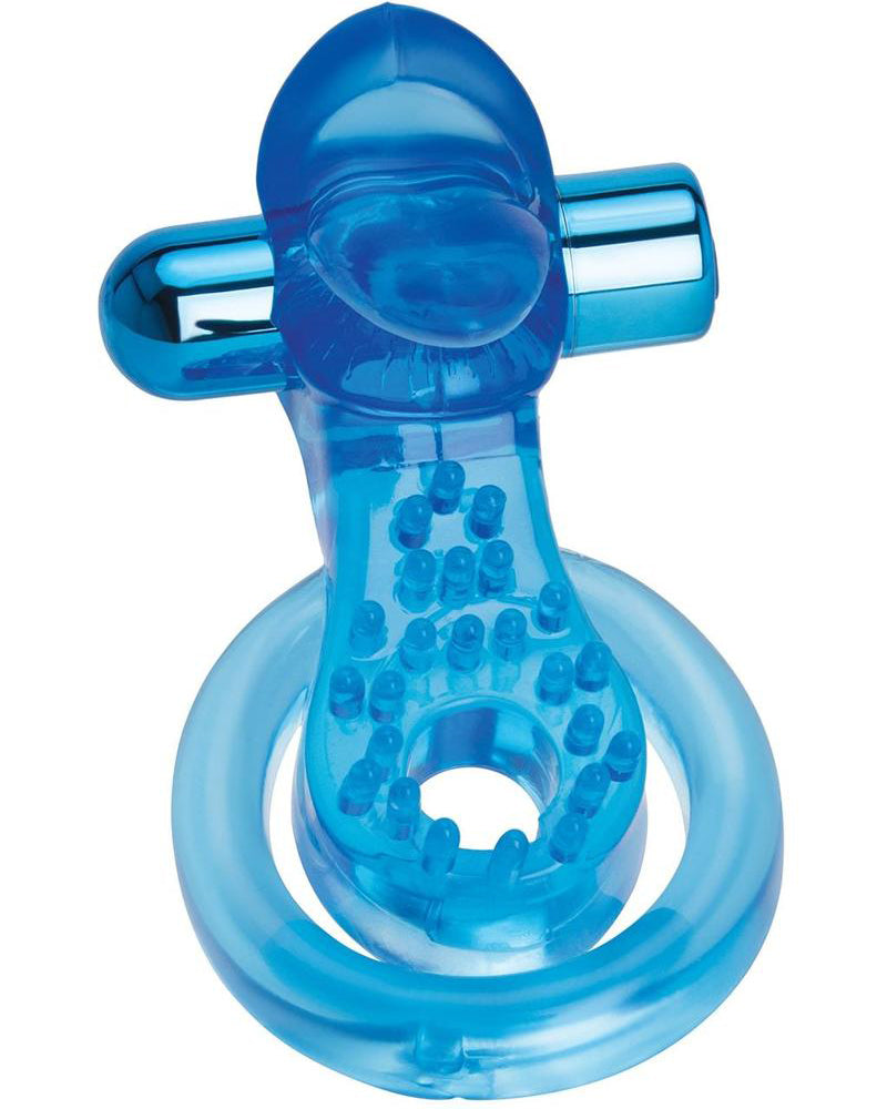 "Bodywand Rechargeable Duo Ring With Clit Tickler - Blue X-BW1509"