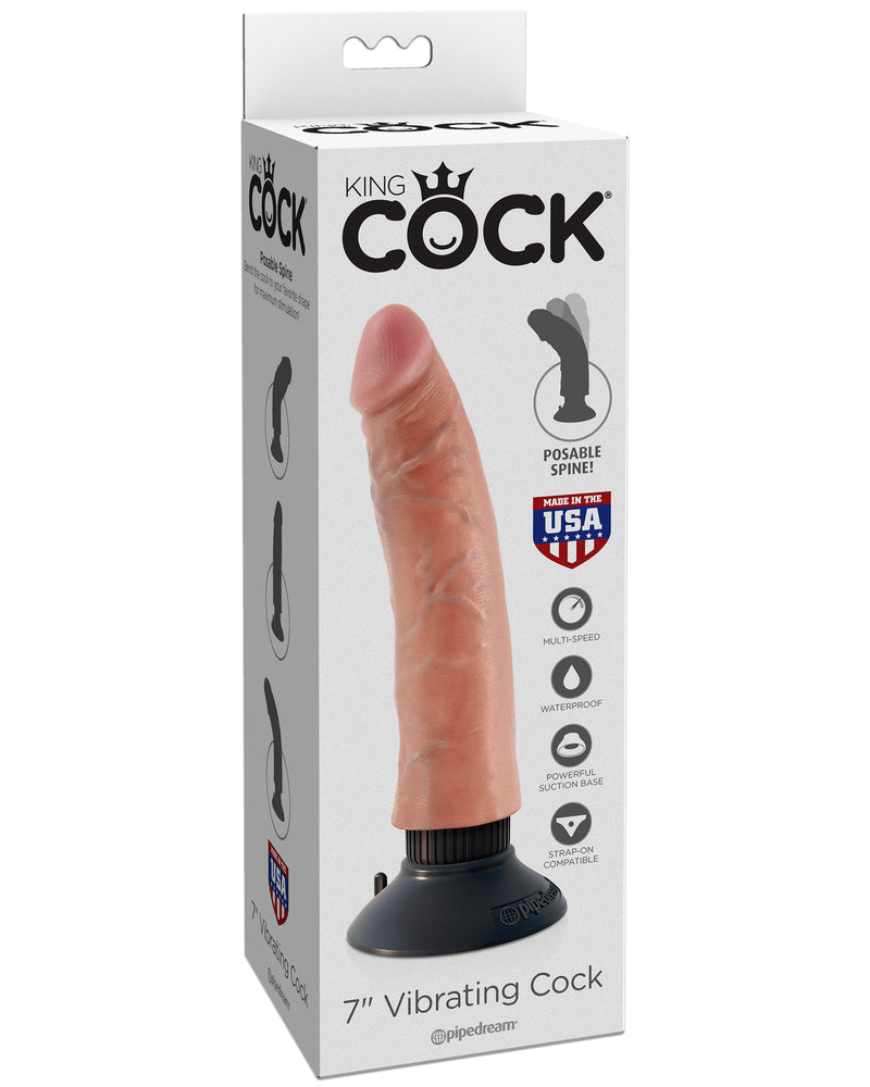 King Cock 7-Inch Vibrating Cock - Light