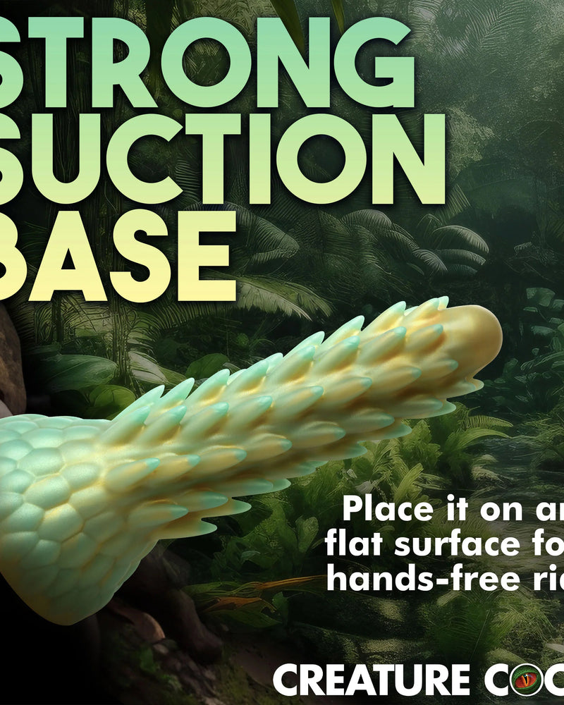 "Stegosaurus Spiky Reptile Silicone Dildo - Green CC-AH294-GRN"