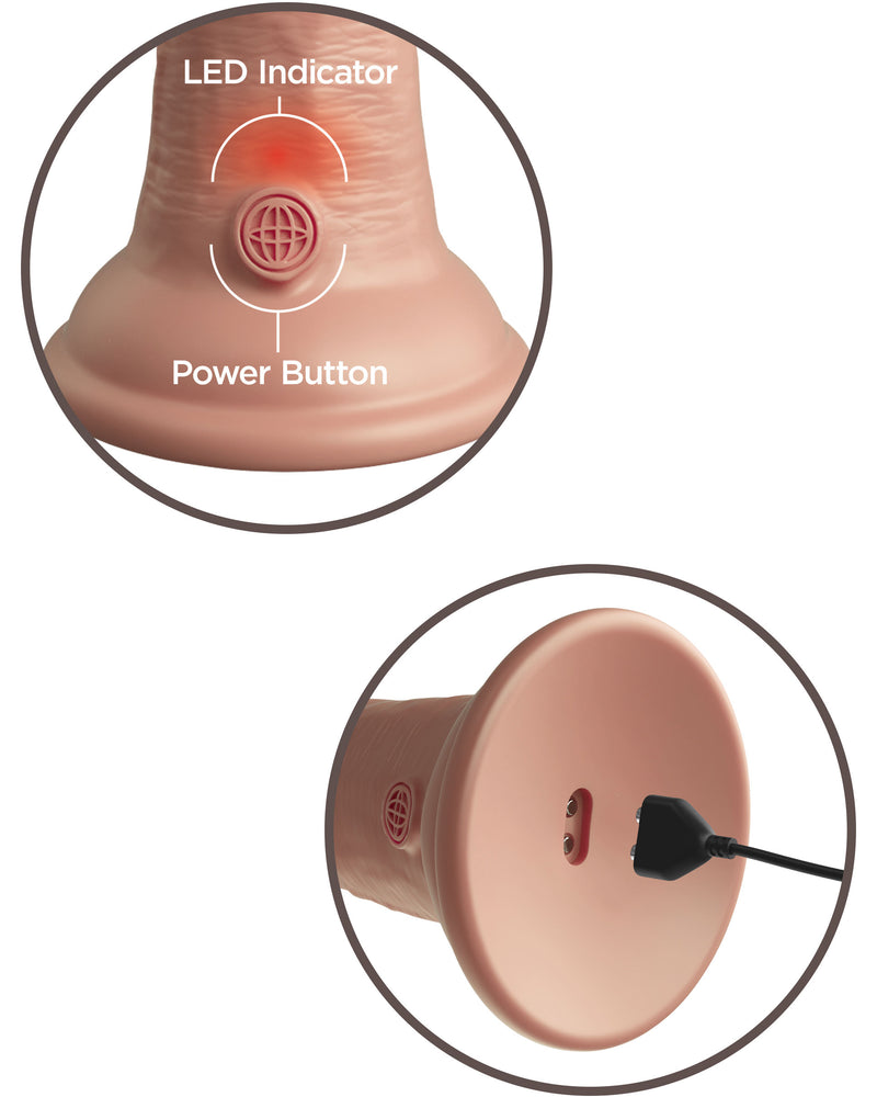"King Cock Elite 8 Inch Vibrating Silicone Dual Density Cock - Light PD5778-21"