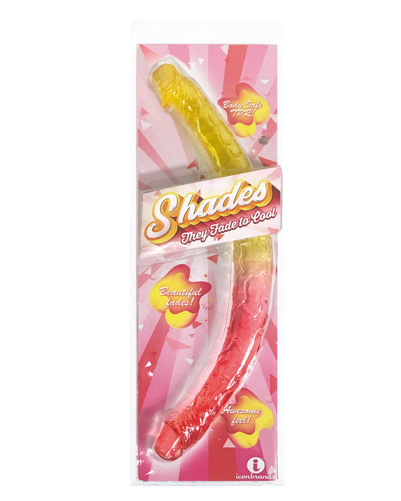 "Shades - 17 Inch Double Dong - Pink and Yellow IC1306"