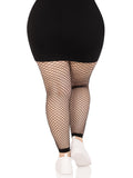 Industrial Net Footless Tights - 1x/2x - Black