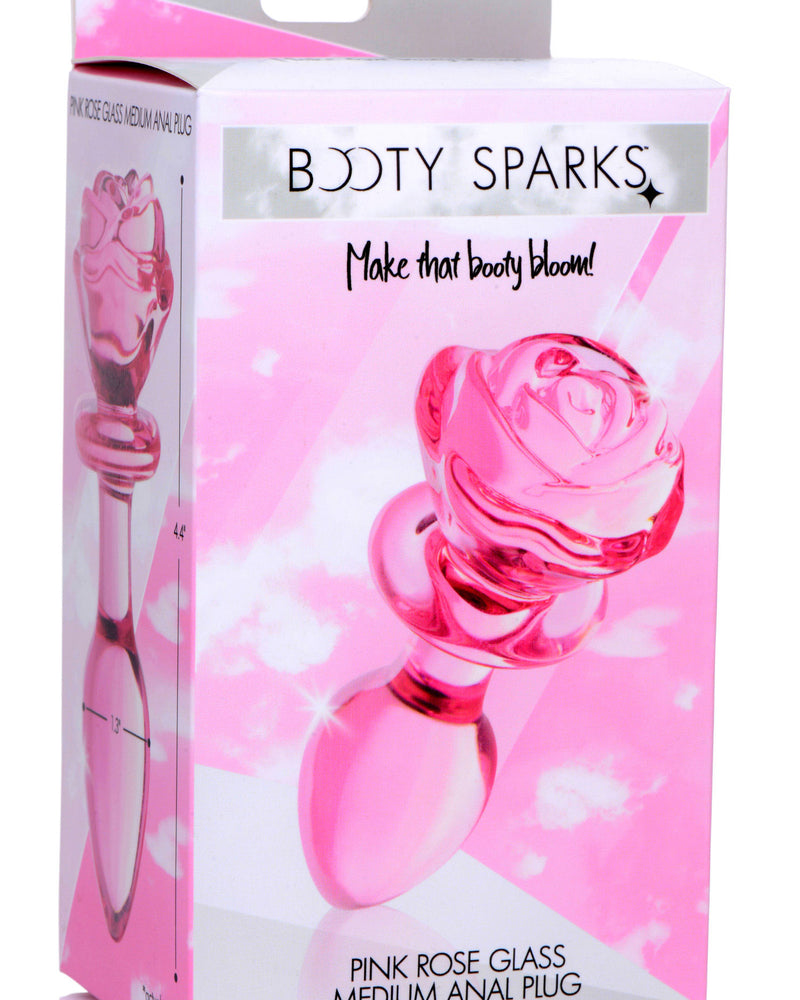 "Pink Rose Glass Anal Plug - Medium BTYS-AG650-MED"