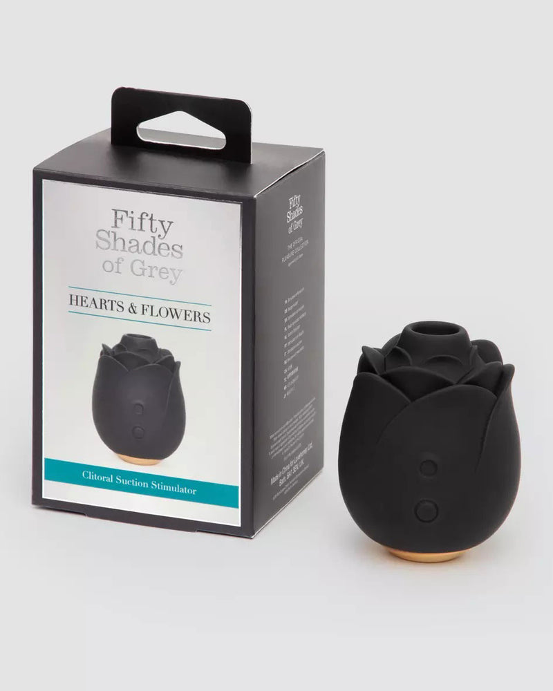 "Fifty Shades of Grey Black Rose Silicone Clitoral Suction Stimulator - Black LHR-85439"