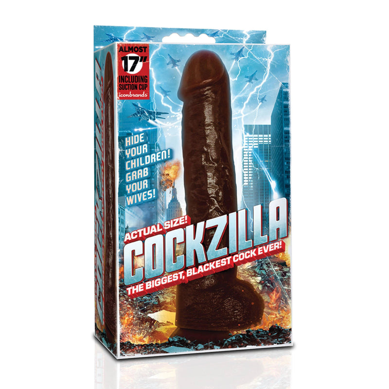 "Cockzilla - Massive Nearly 17 Inch Realistic Black Colossal Cock IC3060"