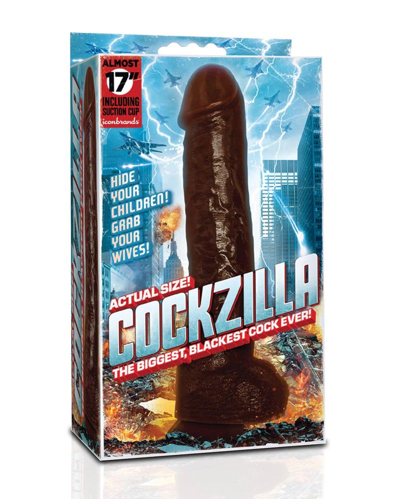 "Cockzilla - Massive Nearly 17 Inch Realistic Black Colossal Cock IC3060"