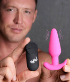 21x Silicone Butt Plug With Remote - Pink