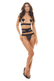 "Sweet Heart Bra, Waspie and Thong Black - M/l RR-53051BLKML"