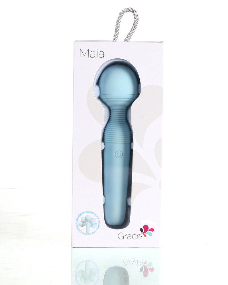 Grace Bendable Vibrating Pleasure Wand - Blue
