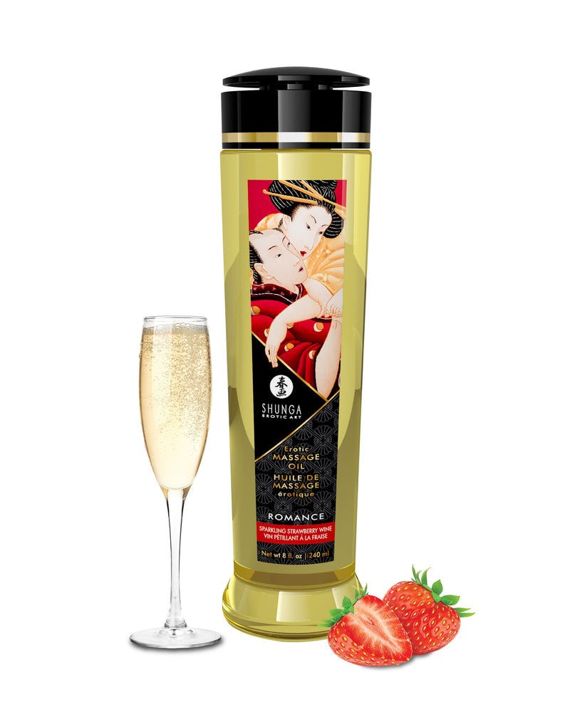 "Massage Oils - Romance - 8 Fl. Oz. Sparkling Strawberry Wine SHU1208"