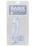 Basix Rubber Works - 6.5 Inch Dong With Suction Cup - Clear