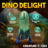 Jurassic Cock Dinosaur Silicone Dildo - Green/blue