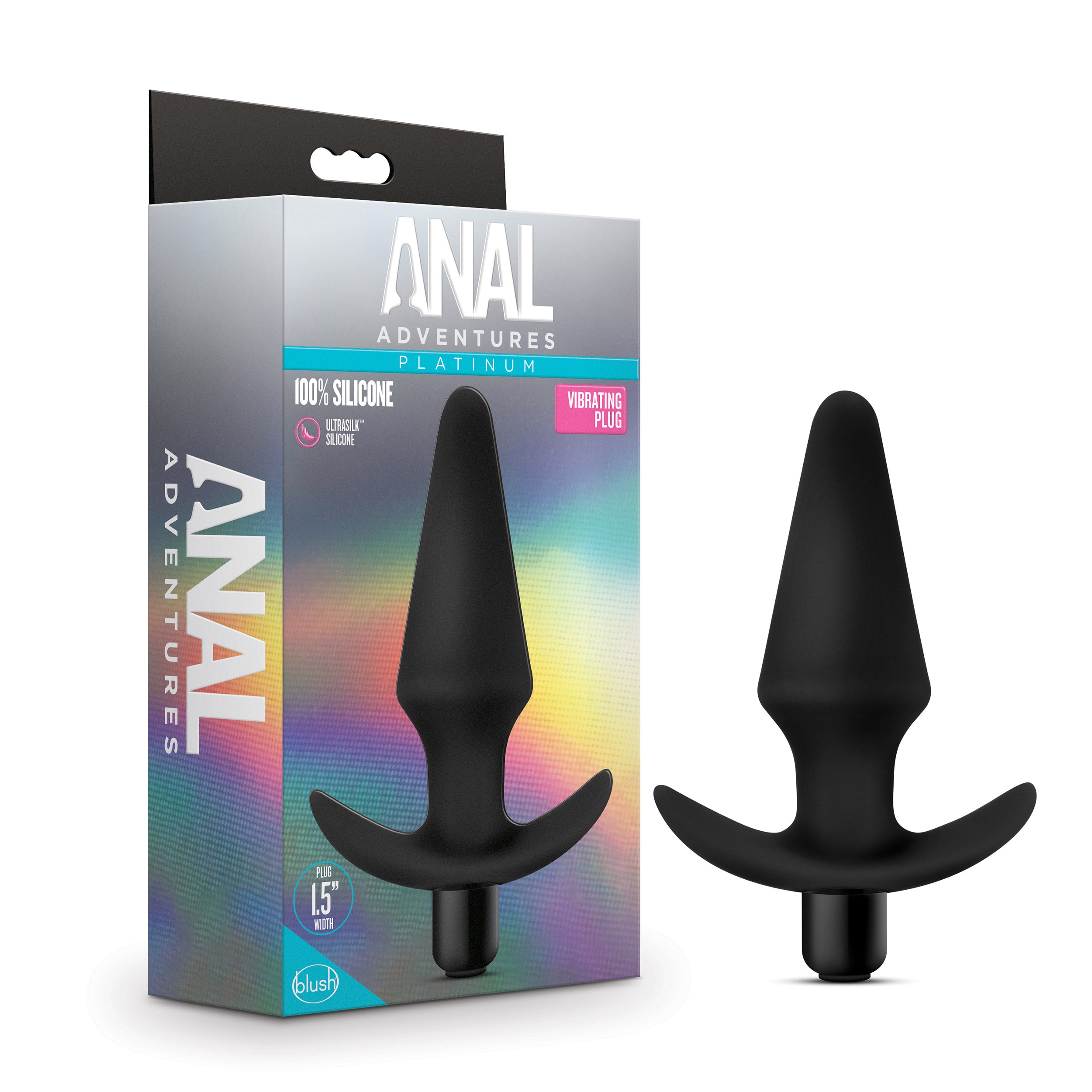 Anal Adventures Platinum - Silicone Vibrating Plug - Black