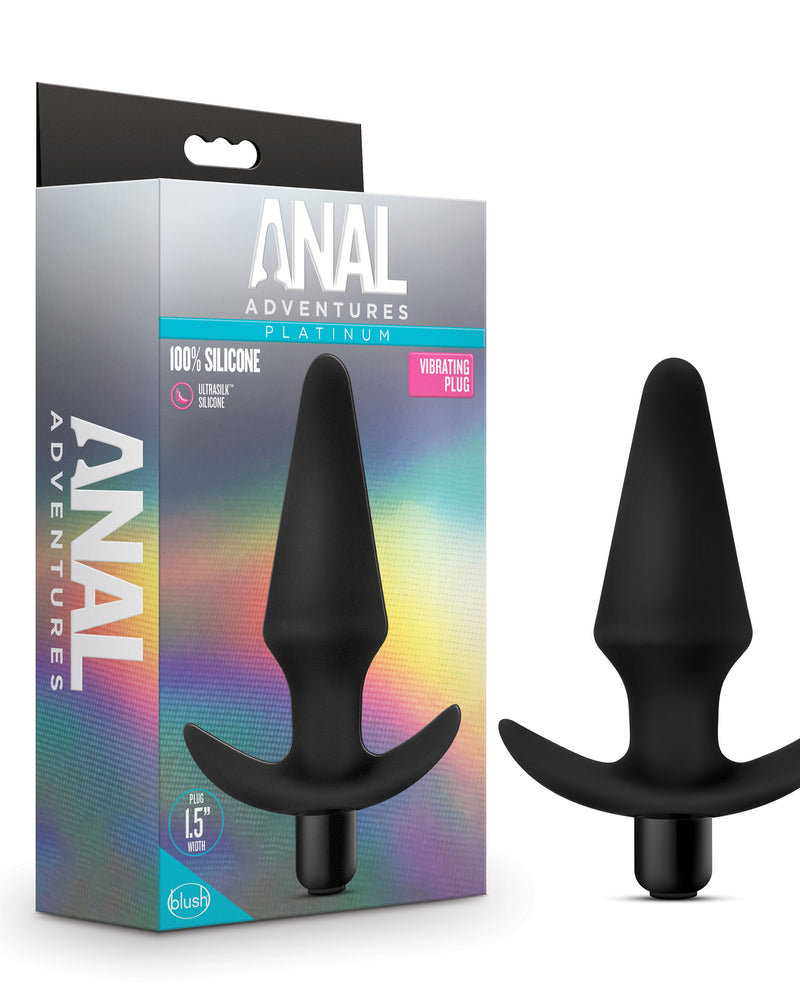 Anal Adventures Platinum - Silicone Vibrating Plug - Black