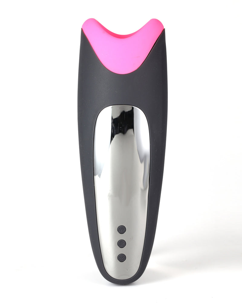 Piper USB Rechargeable Multi Function Masturbator With Suction - Black/pink