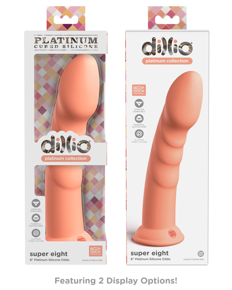 Dillio Platinum - Super Eight 8 Inch Dildo - Peach