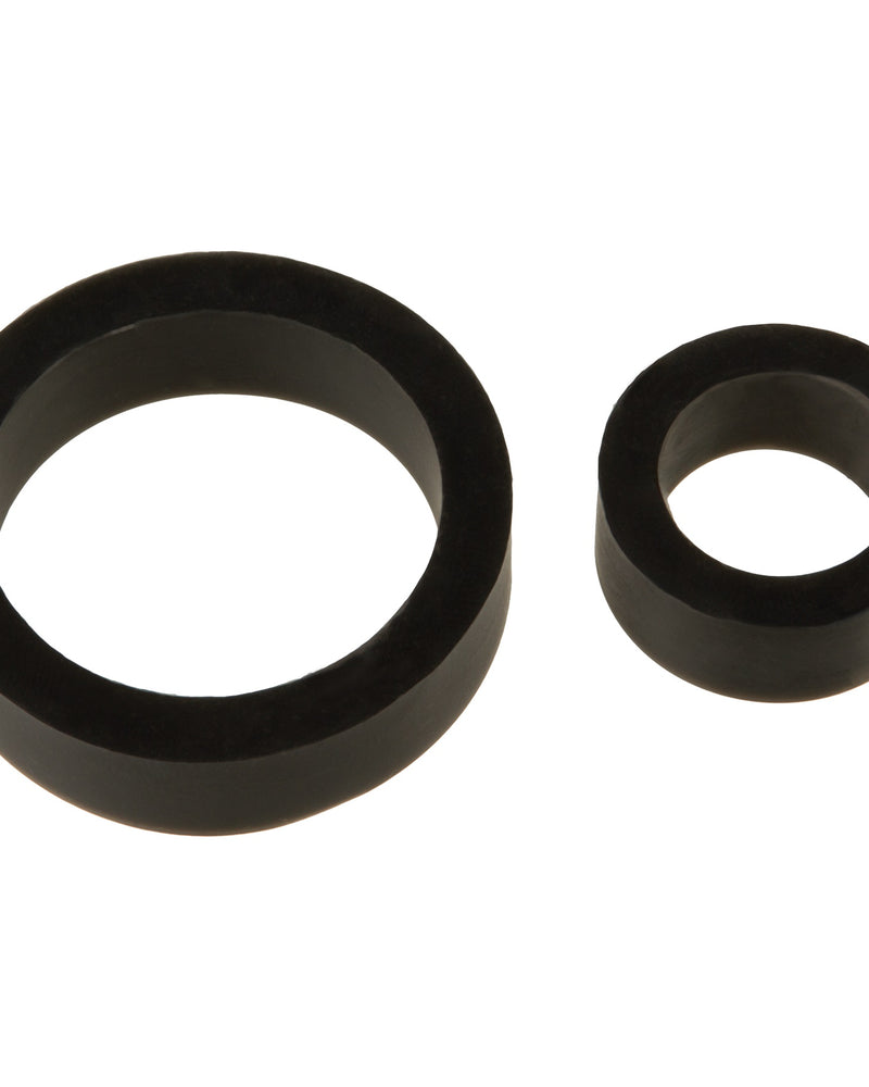 "Titanmen Cock Ring Platinum Silicone Double Pack - Black DJ3503-03-CD"