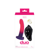 Duo Semi-Realistic Dildo With Harness - Pink/purple