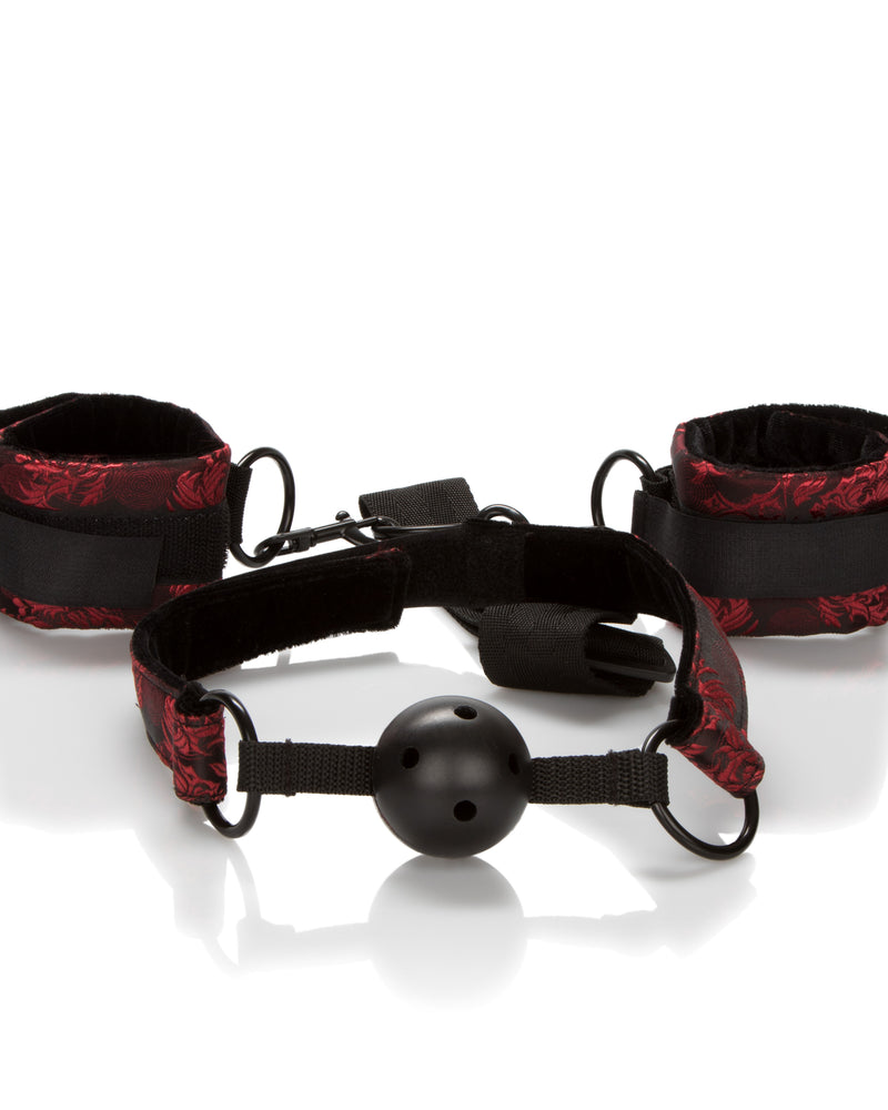 Scandal Breathable Ball Gag With Cuffs