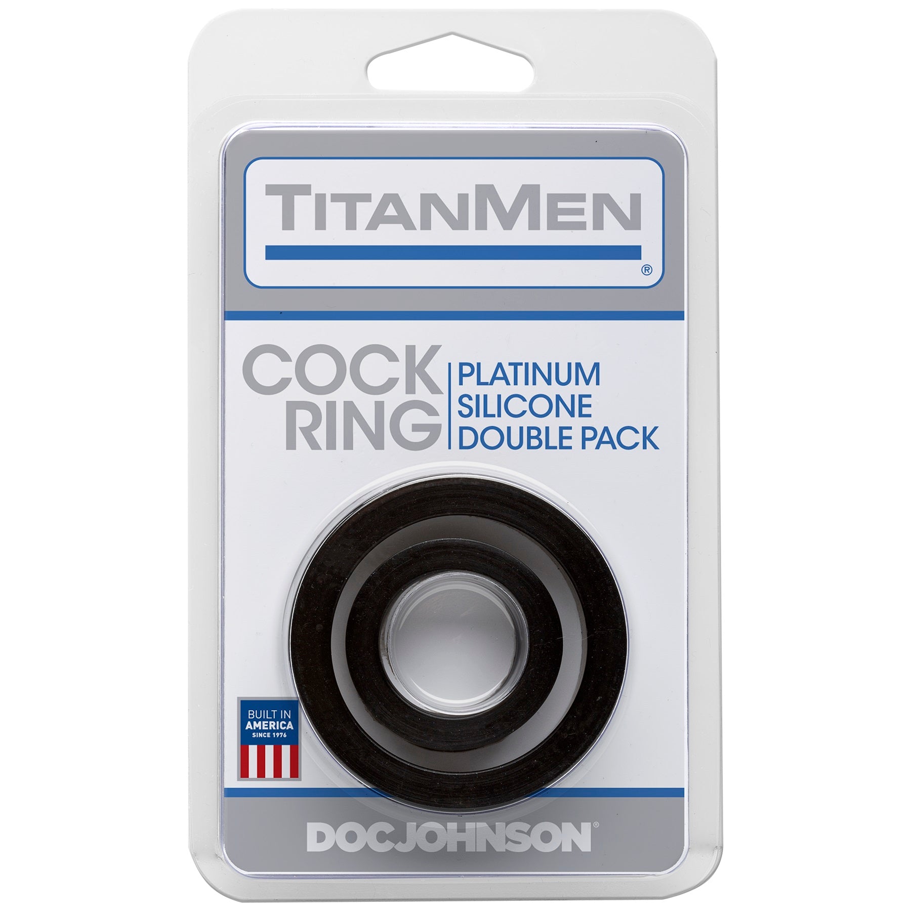 Titanmen Cock Ring Platinum Silicone Double Pack - Black