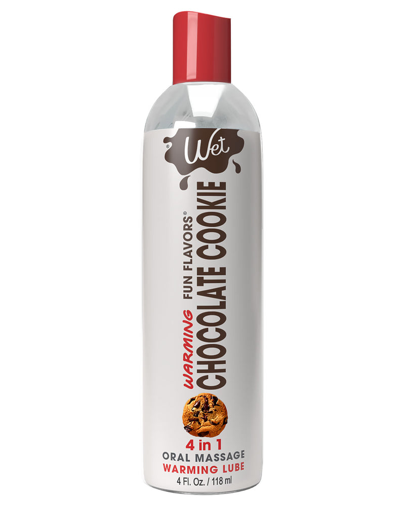 Wet Warming Fun Flavors - Chocolate Cookie - 4 in 1 Lubricant 4 Oz