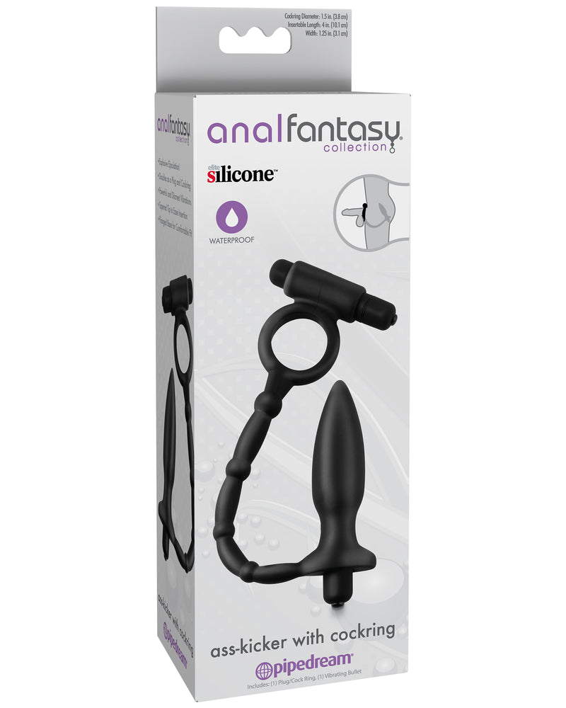 Anal Fantasy Collection Ass Kicker With Cockring - Black