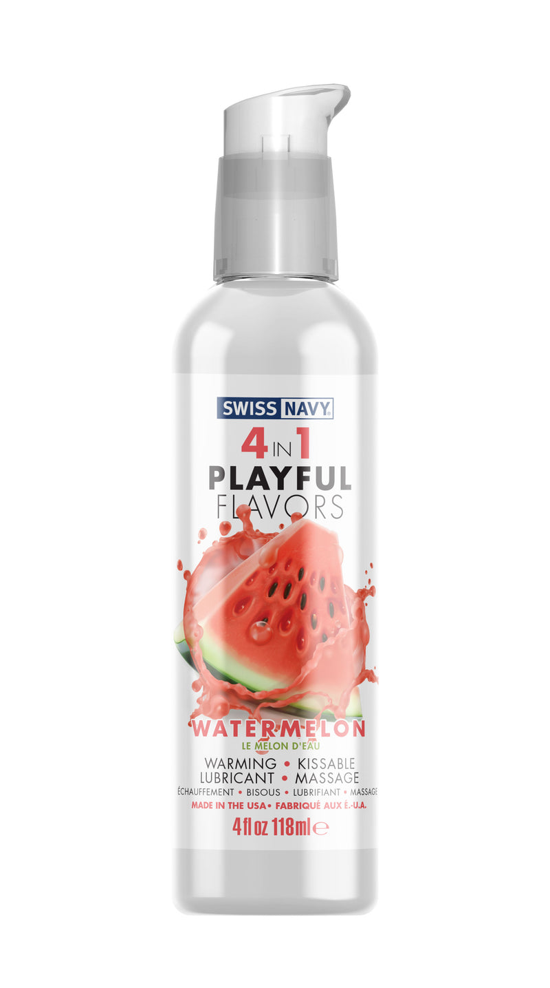 "Swiss Navy 4-in-1 Playful Flavors - Watermelon 4 Oz MD-SN4N1FWM4"