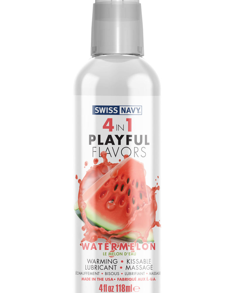 "Swiss Navy 4-in-1 Playful Flavors - Watermelon 4 Oz MD-SN4N1FWM4"