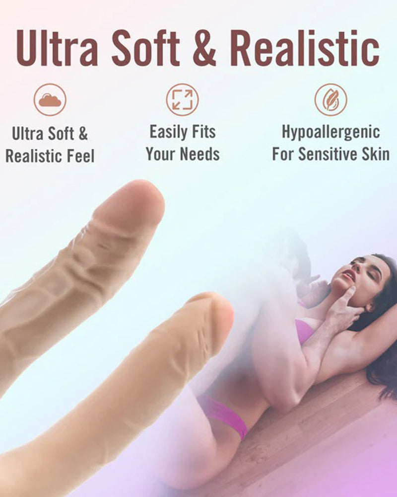 "Dr. Skin Plus - 16.5 Posable Double Dong - Beige BL-32093"